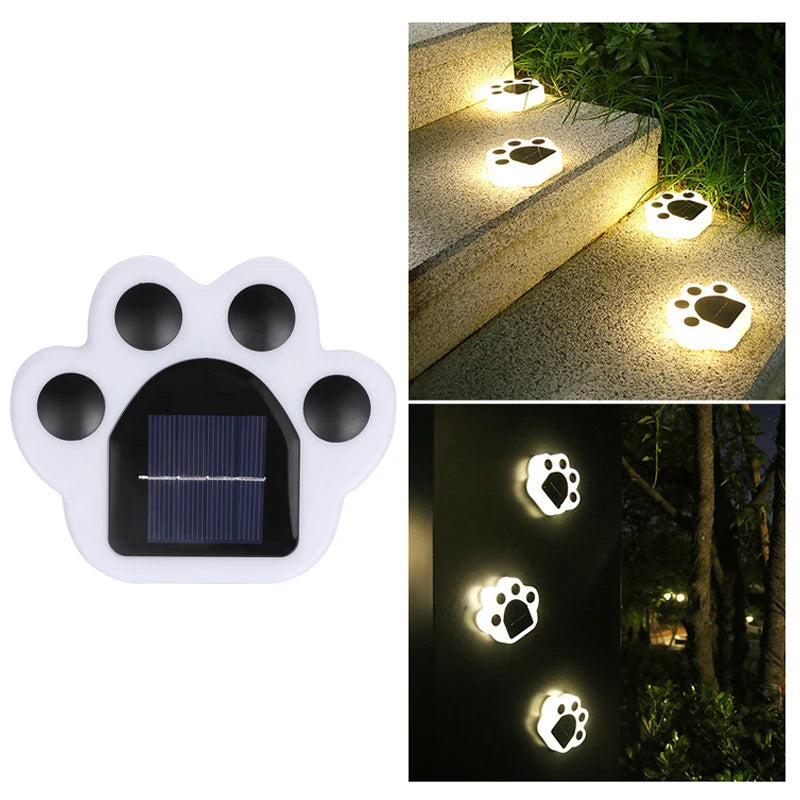 1/4PCS Solar Paw Outdoor Lights, IP65 Waterproof Lawn Lamp