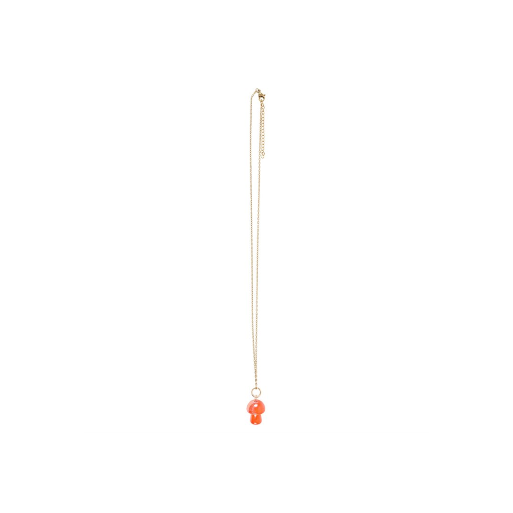 Orange Aura Mushroom Necklace Greeting Card