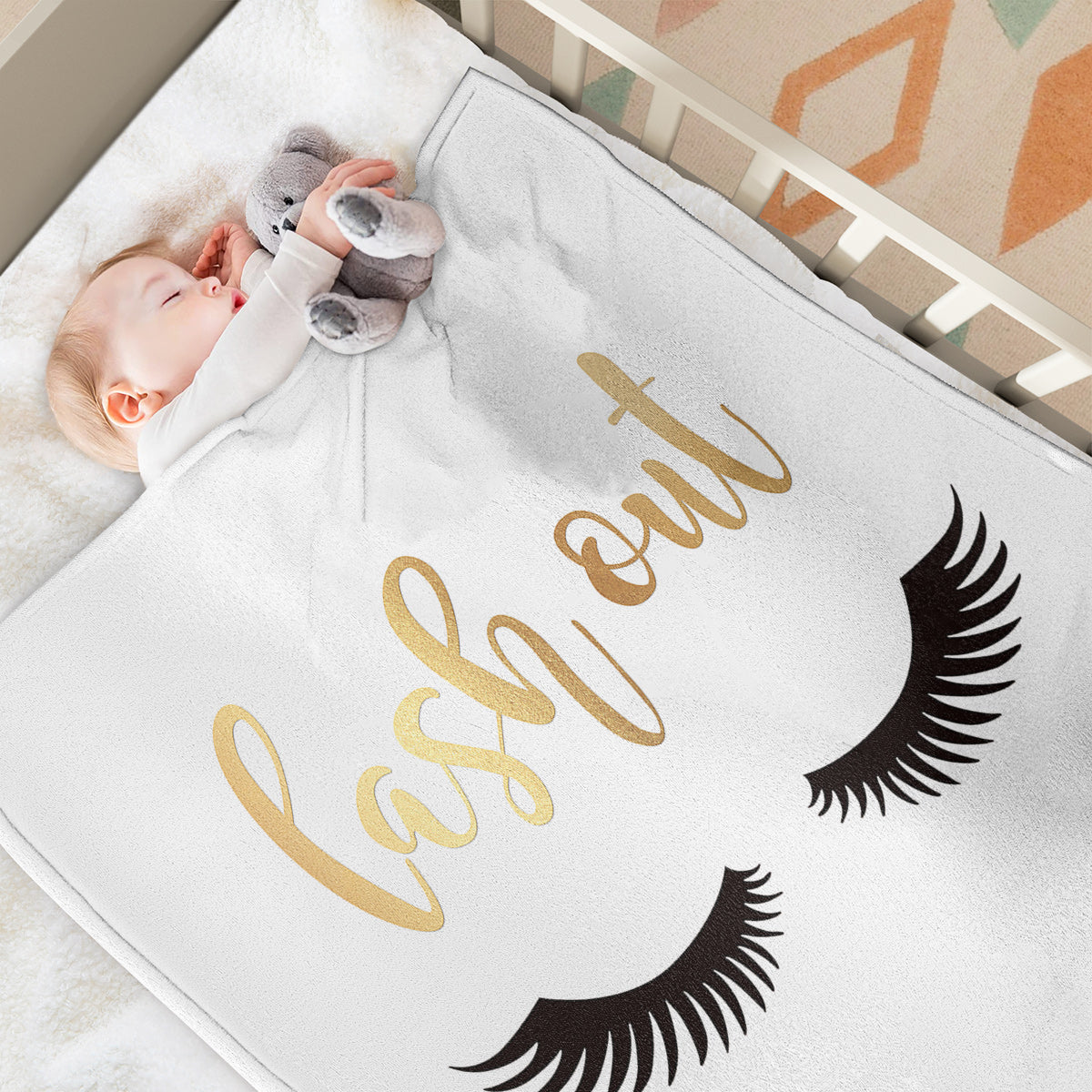 Long Eyelashes Printed Throw Blanket Plush Fluffy Flannel Fleece Blanket Soft Throws For Sofa Couch And Bed 30x40 50x60 60x80