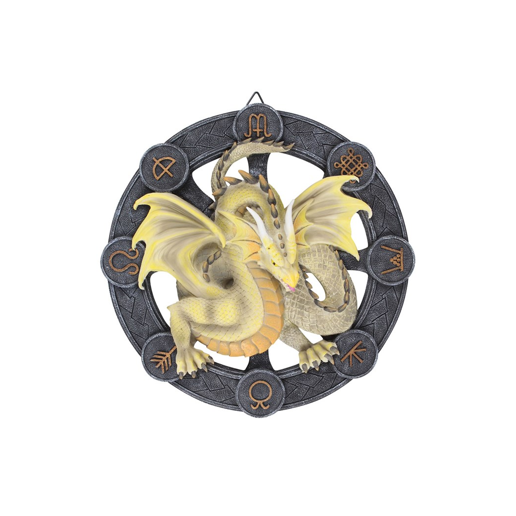 Mabon Dragon Resin Wall Plaque by Anne Stokes