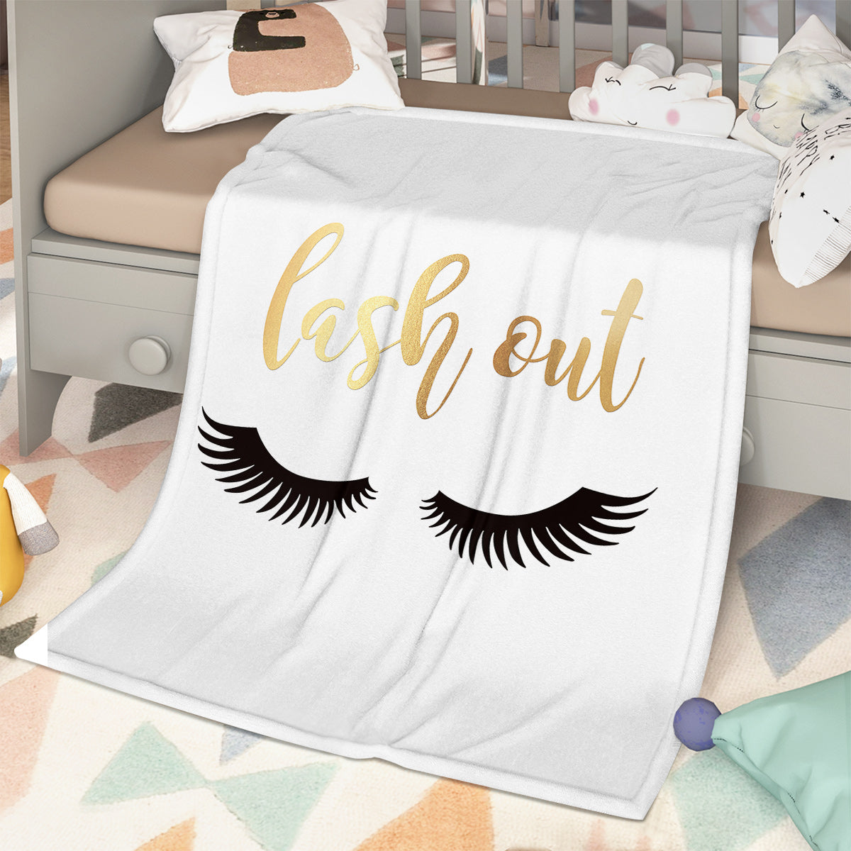 Long Eyelashes Printed Throw Blanket Plush Fluffy Flannel Fleece Blanket Soft Throws For Sofa Couch And Bed 30x40 50x60 60x80