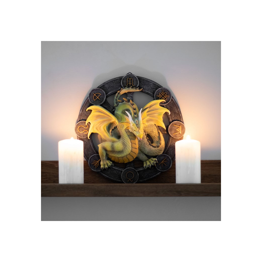 Mabon Dragon Resin Wall Plaque by Anne Stokes