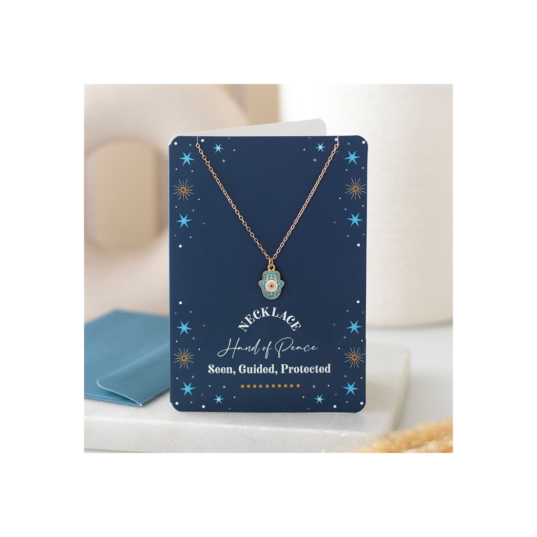 Hand of Hamsa Necklace on Greeting Card