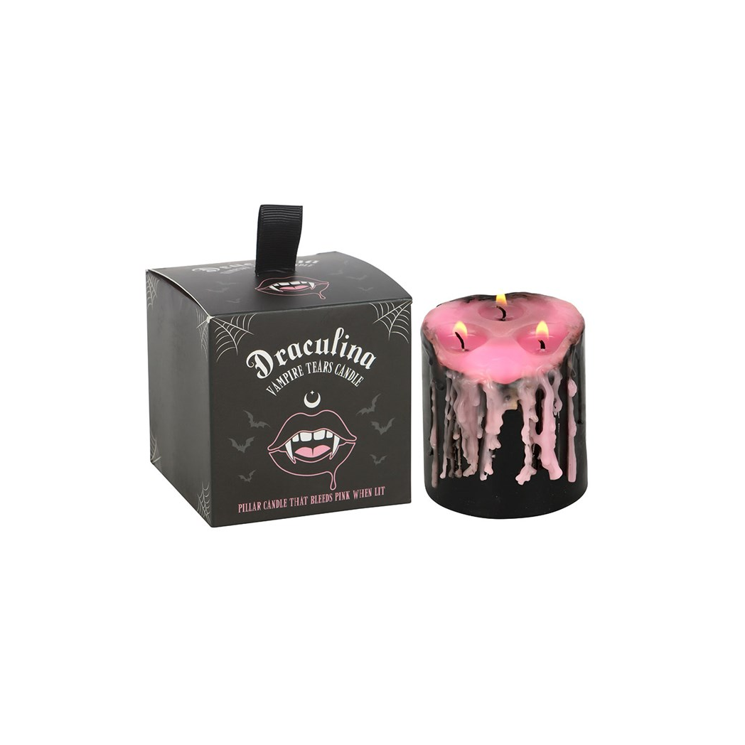 Small Pink Vampire Tears Pillar Candle