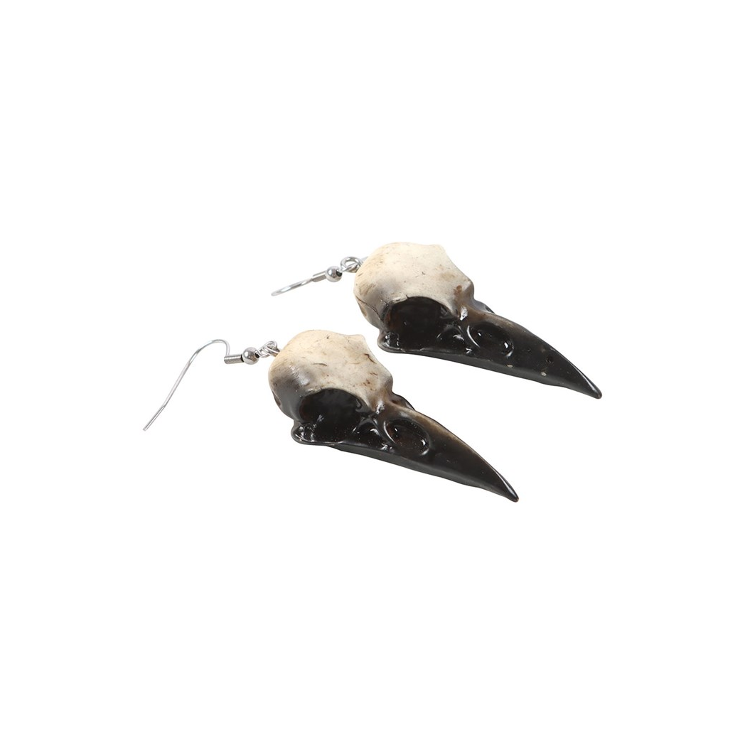 Resin Crow Skull Earrings