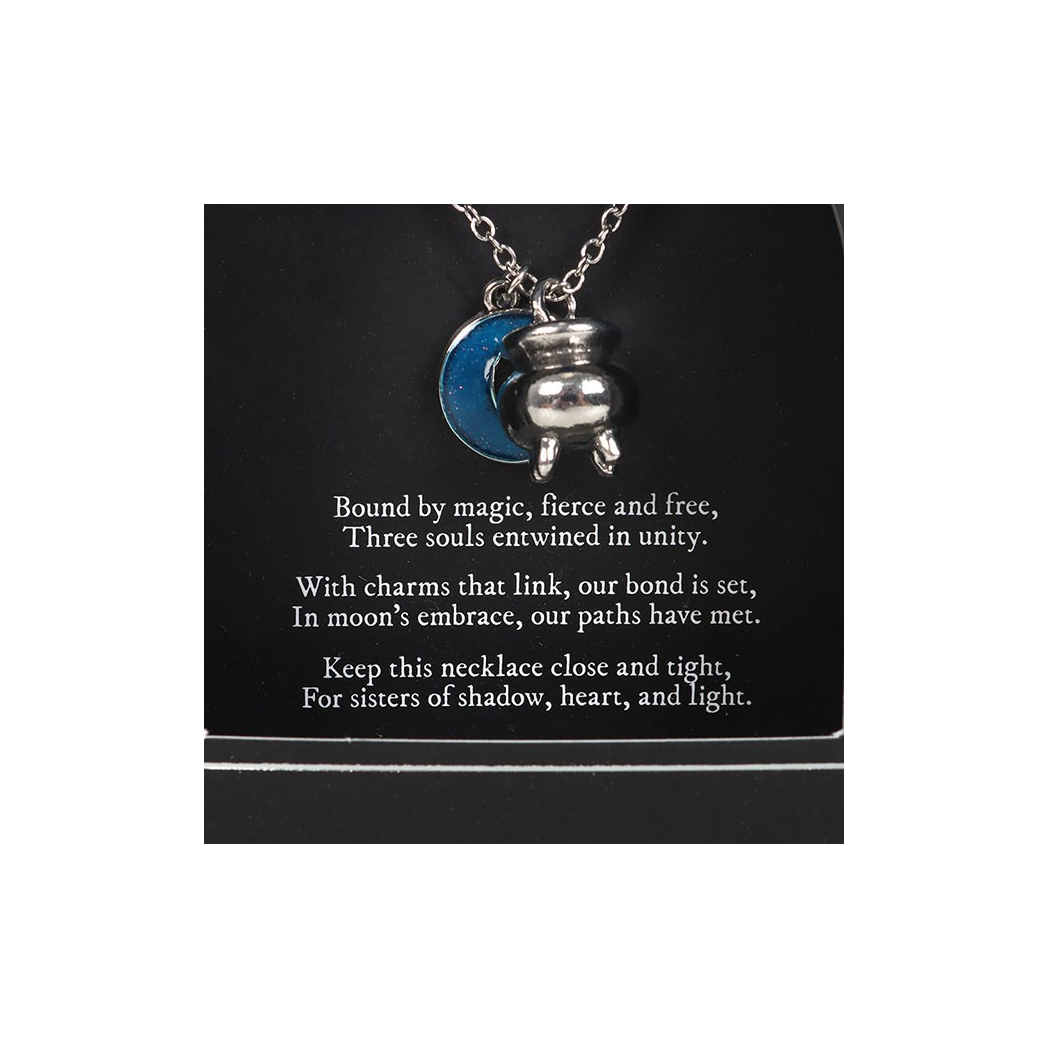 Set of 3 Coven Sisters Cauldron Charm Necklaces
