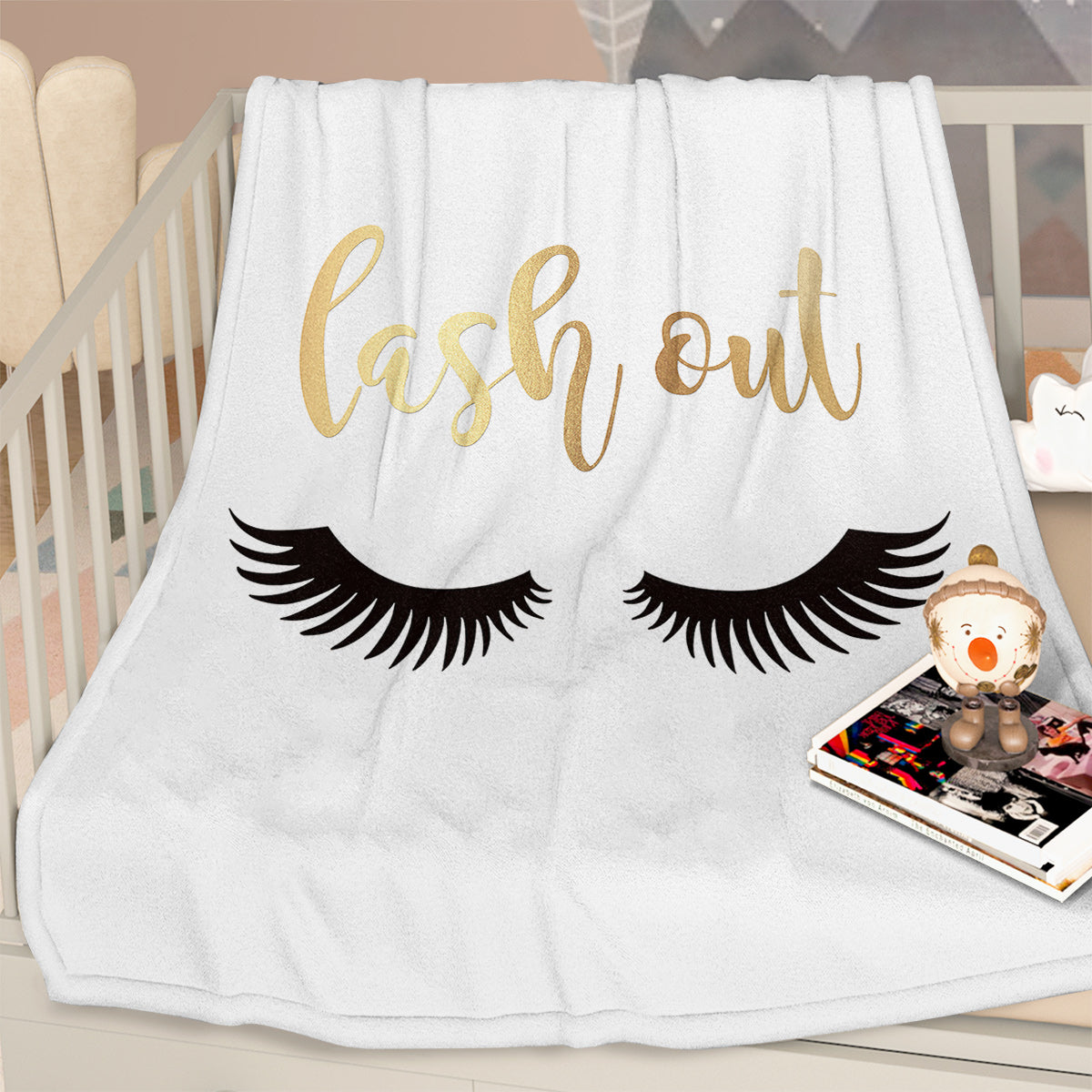 Long Eyelashes Printed Throw Blanket Plush Fluffy Flannel Fleece Blanket Soft Throws For Sofa Couch And Bed 30x40 50x60 60x80