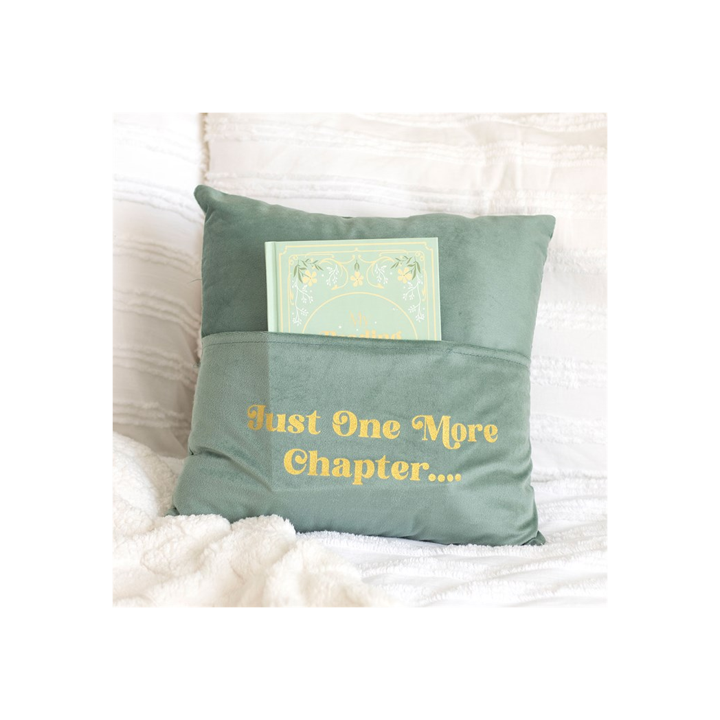 Just One More Chapter Cushion with Book Pocket