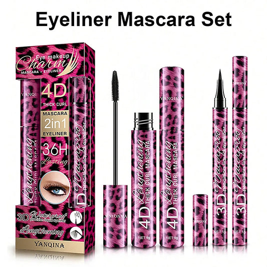 YANQINA Liquid Eyeliner Pencil 4D Waterproof Mascara Set