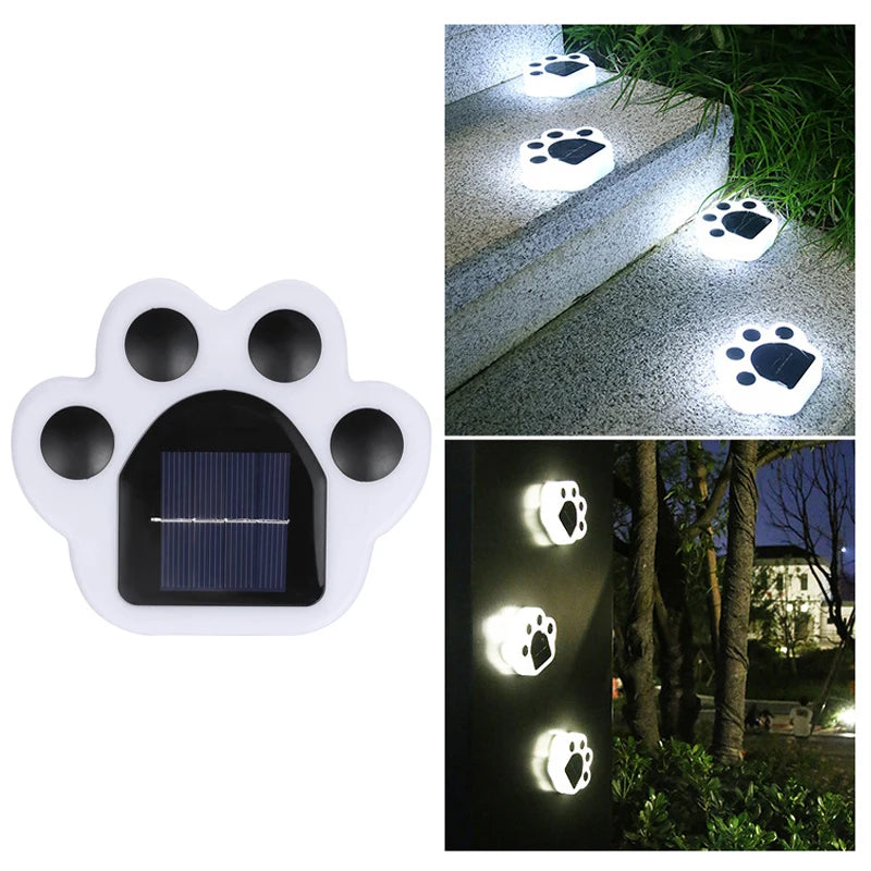 1/4PCS Solar Paw Outdoor Lights, IP65 Waterproof Lawn Lamp