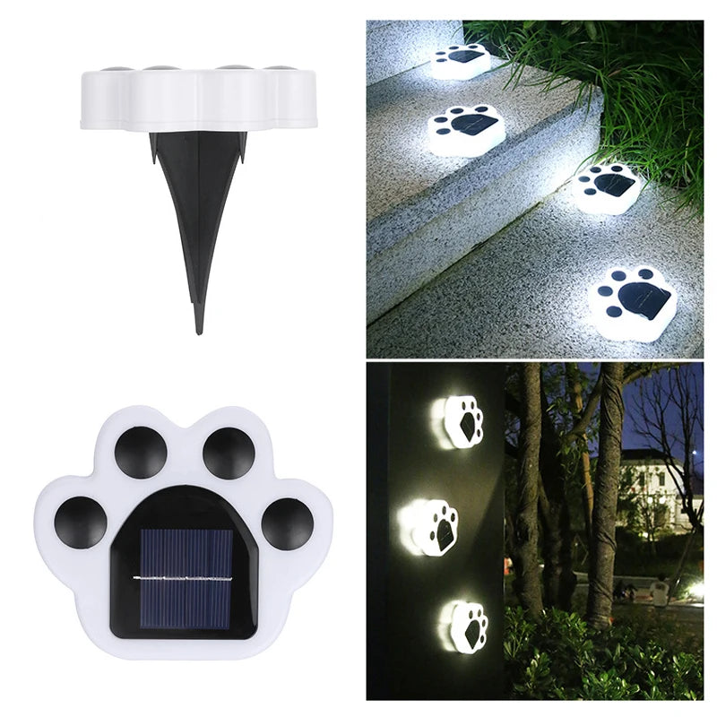 1/4PCS Solar Paw Outdoor Lights, IP65 Waterproof Lawn Lamp