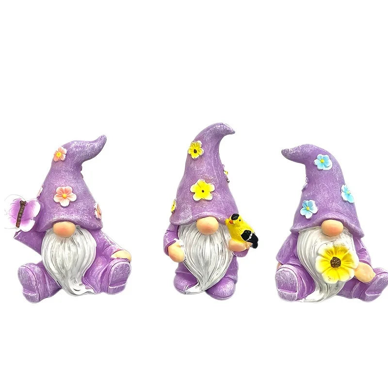 3PCS  Garden Gnome Resin Ornament