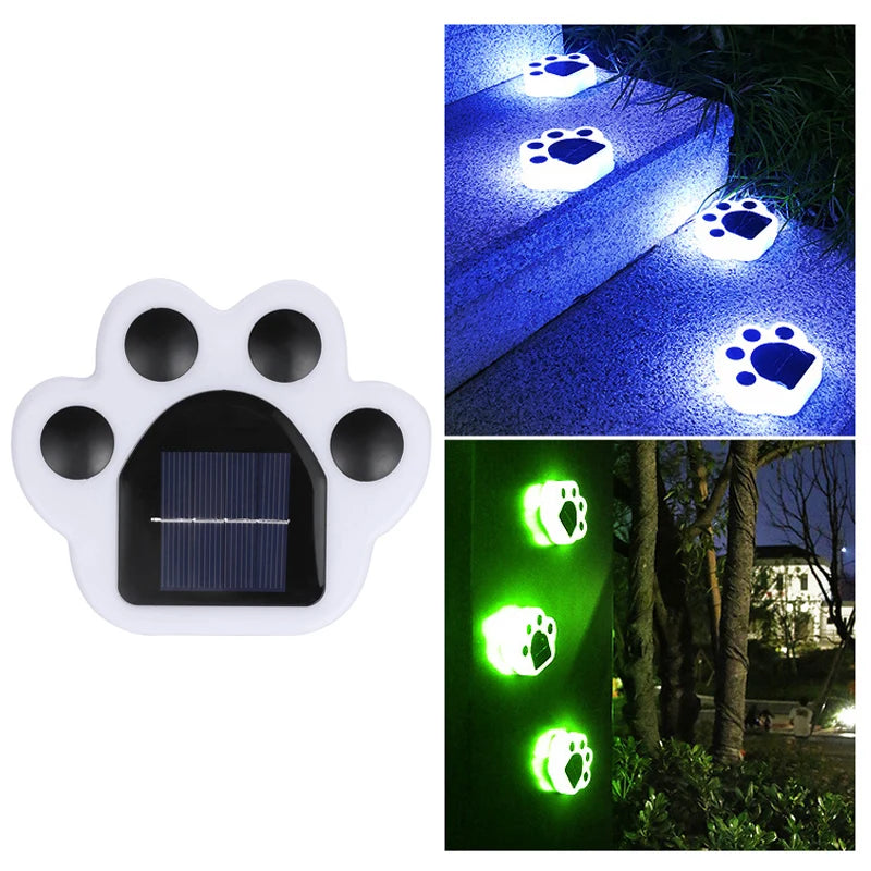1/4PCS Solar Paw Outdoor Lights, IP65 Waterproof Lawn Lamp