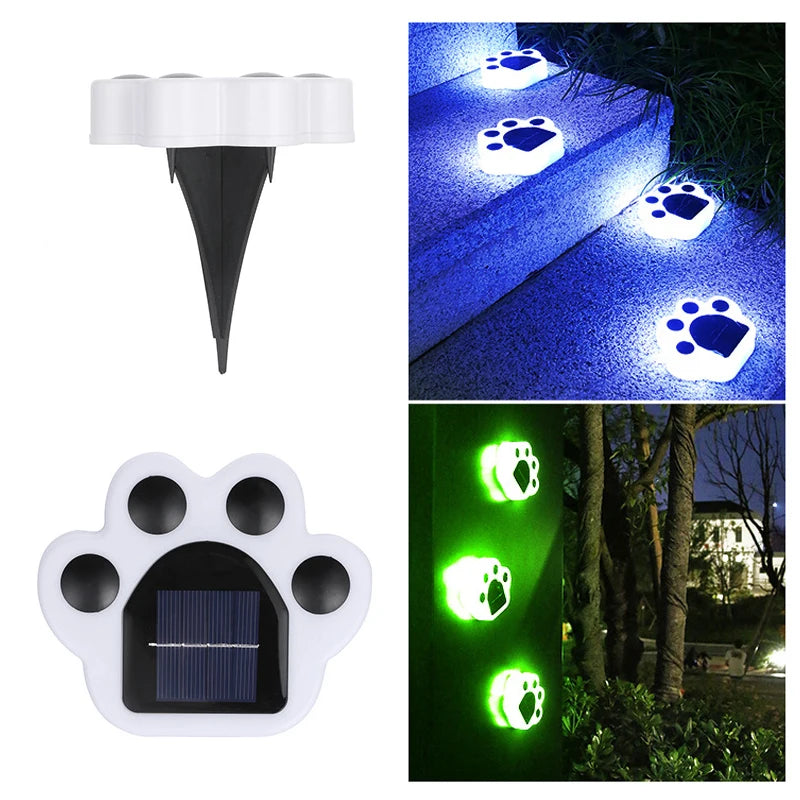 1/4PCS Solar Paw Outdoor Lights, IP65 Waterproof Lawn Lamp