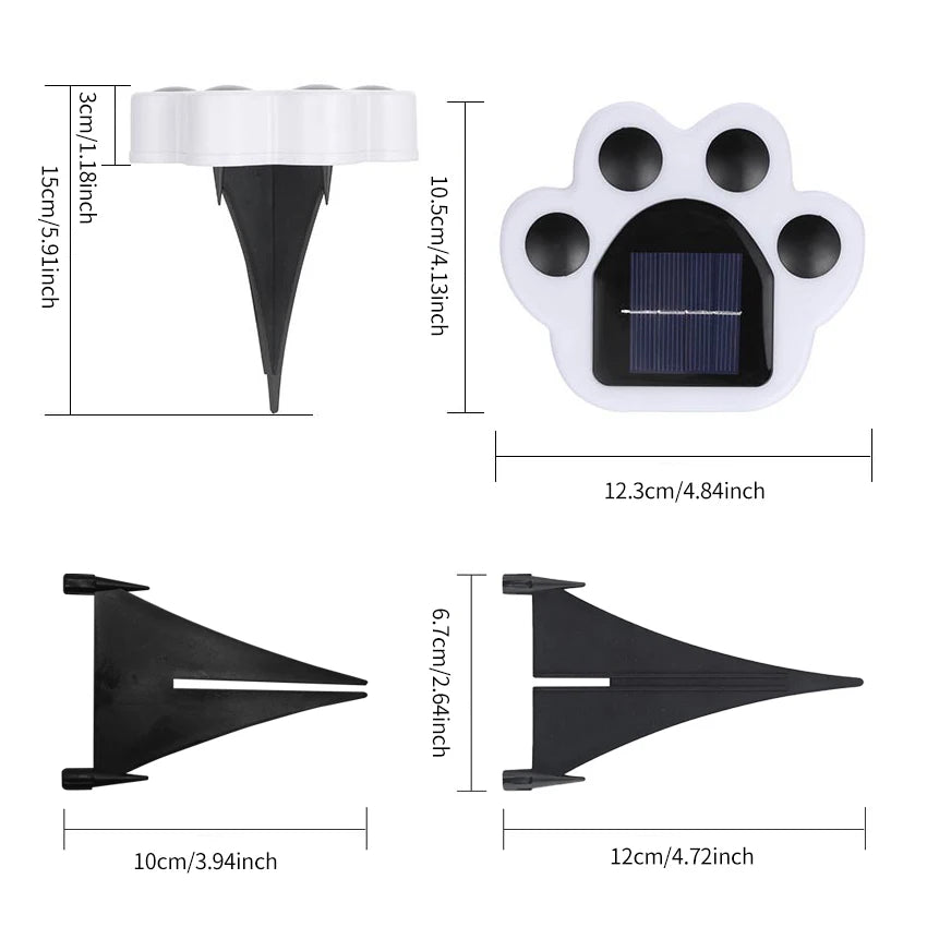 1/4PCS Solar Paw Outdoor Lights, IP65 Waterproof Lawn Lamp