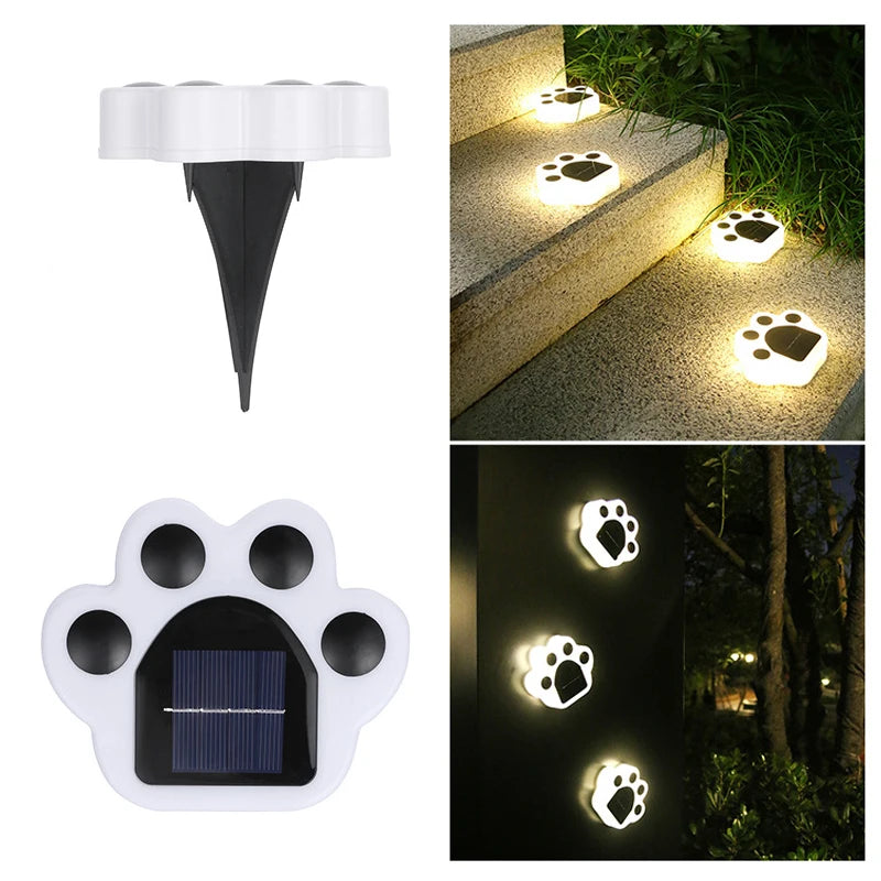 1/4PCS Solar Paw Outdoor Lights, IP65 Waterproof Lawn Lamp