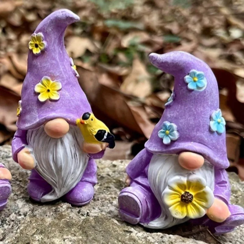 3PCS  Garden Gnome Resin Ornament