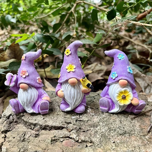 3PCS  Garden Gnome Resin Ornament
