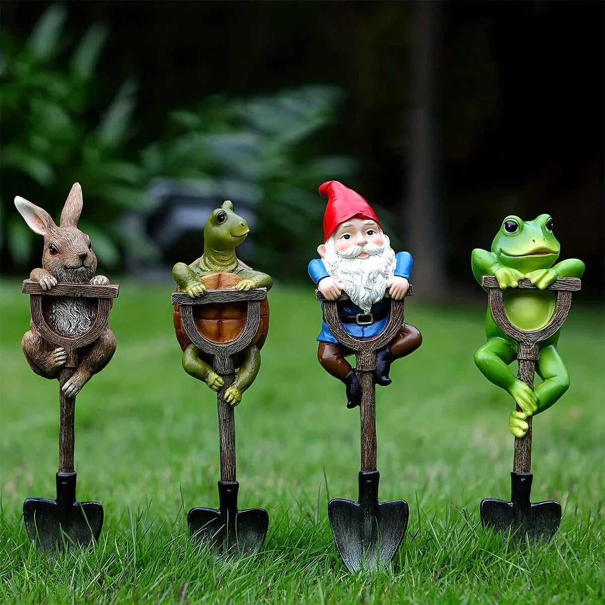 Frog Rabbit Turtle Gnome Shovel Outdoor Garden Bonsai Decorations