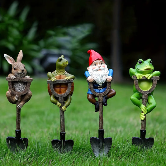 Frog Rabbit Turtle Gnome Shovel Outdoor Garden Bonsai Decorations