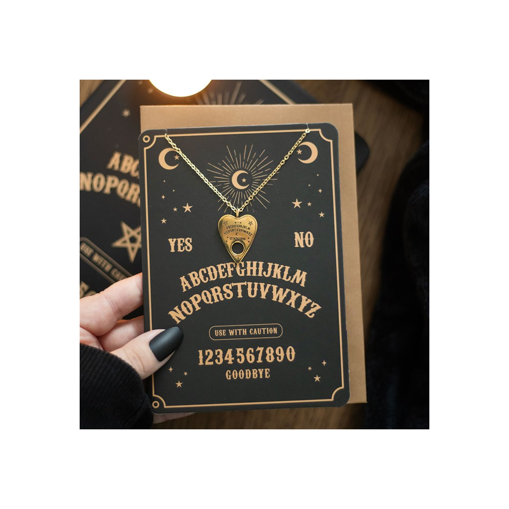 Talking Board Planchette Necklace Greeting Card