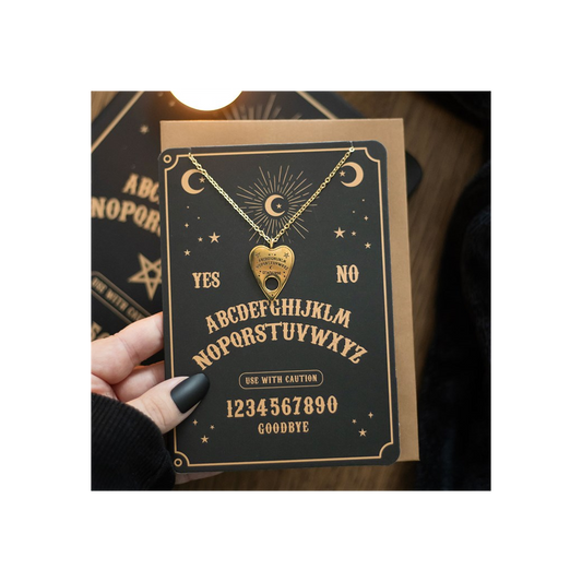 Talking Board Planchette Necklace Greeting Card